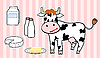 Корова и молочные продукты | Векторный клипарт