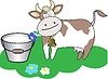 Корова и ведро молока | Векторный клипарт