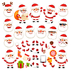 Набор Мультяшный Санта-Клауса для вашего рождественского назн | Векторный клипарт