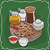 Индийский чай масала чай и кувшинный мед и молоко | Векторный клипарт